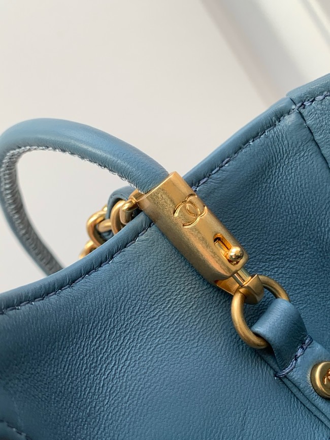 CHANEL 31 MINI SHOPPING BAG Suede Calfskin AS4133 dark blue