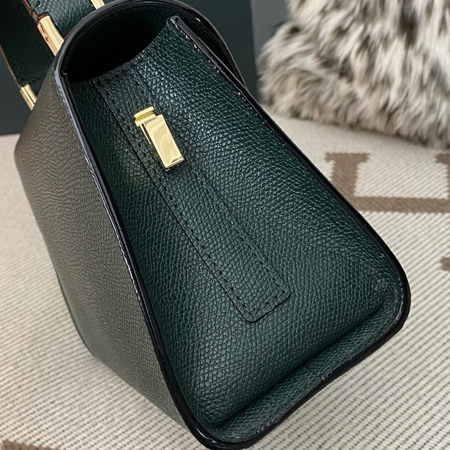 Valextra Iside Top Handle Mini Bag 00359 Dark green