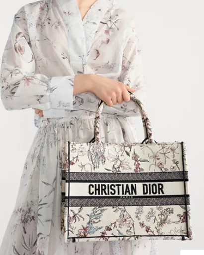 Medium Dior Book Tote Dior Pivoine Beige Millefiori Embroidery M1296ZEXH-1 Medium Dior Book Tote Dior Pivoine Beige Millefiori Embroidery M1296ZEXH-1