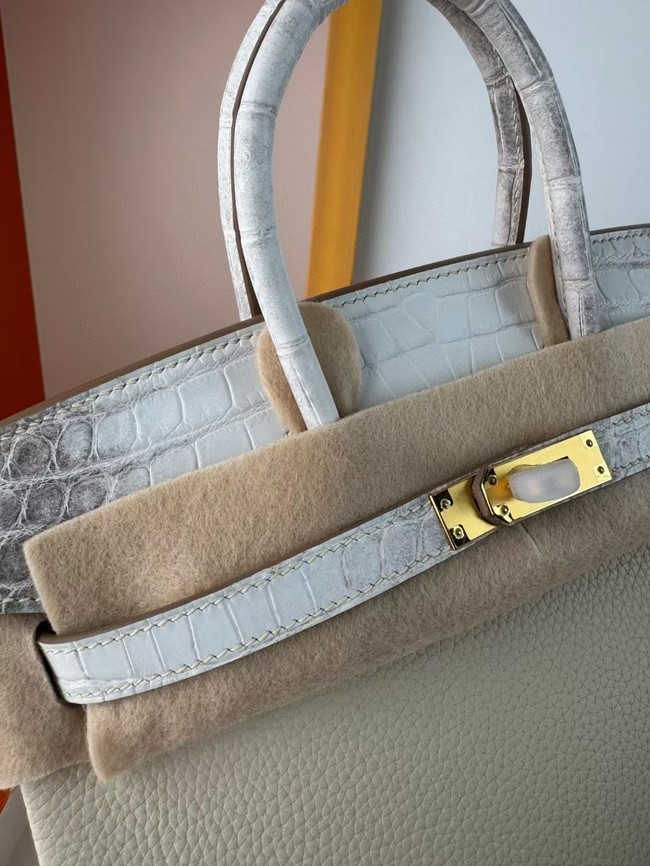 Hermes Birkin Bag Leather Nile crocodile&togo HBK2530-19