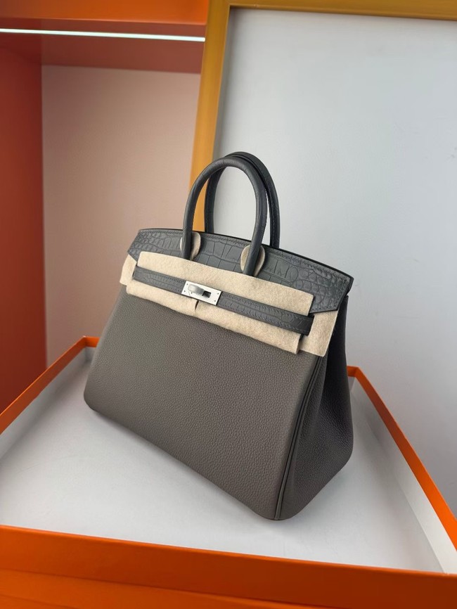 Hermes Birkin Bag Leather Nile crocodile&togo HBK2530-6