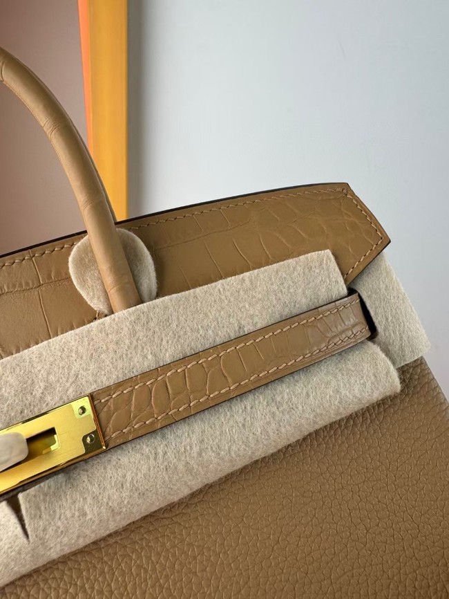 Hermes Birkin Bag Leather Nile crocodile&togo HBK2530-9