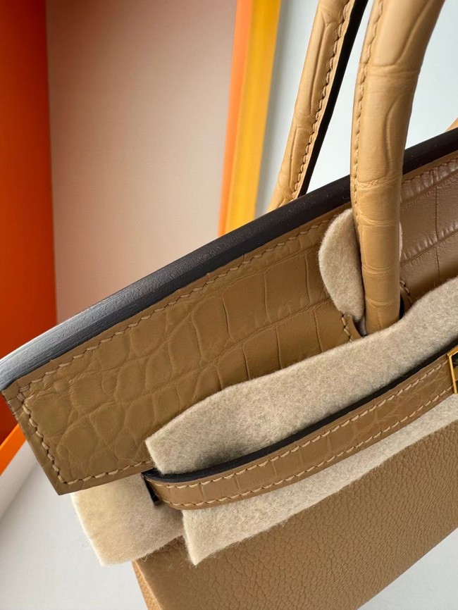 Hermes Birkin Bag Leather Nile crocodile&togo HBK2530-9