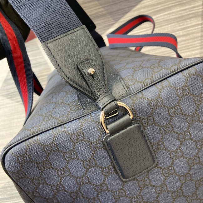 Gucci Medium duffle bag with Web 799871 dark blue GG Supreme