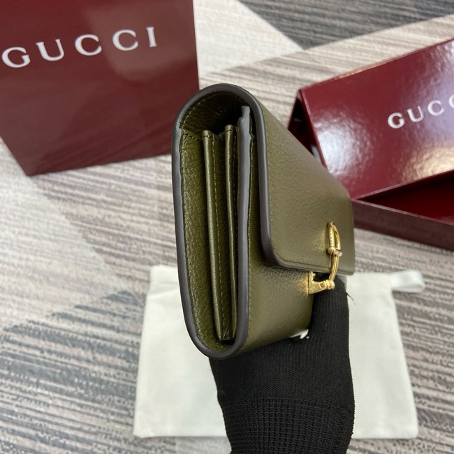 Gucci Softbit continental wallet 828147 dark green