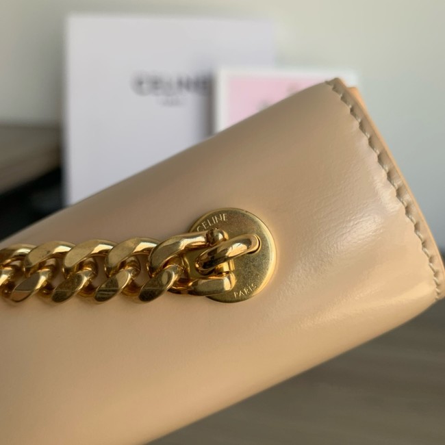 Celine CHAIN SHOULDER BAG TRIOMPHE IN SHINY CALFSKIN 197992 NATURAL