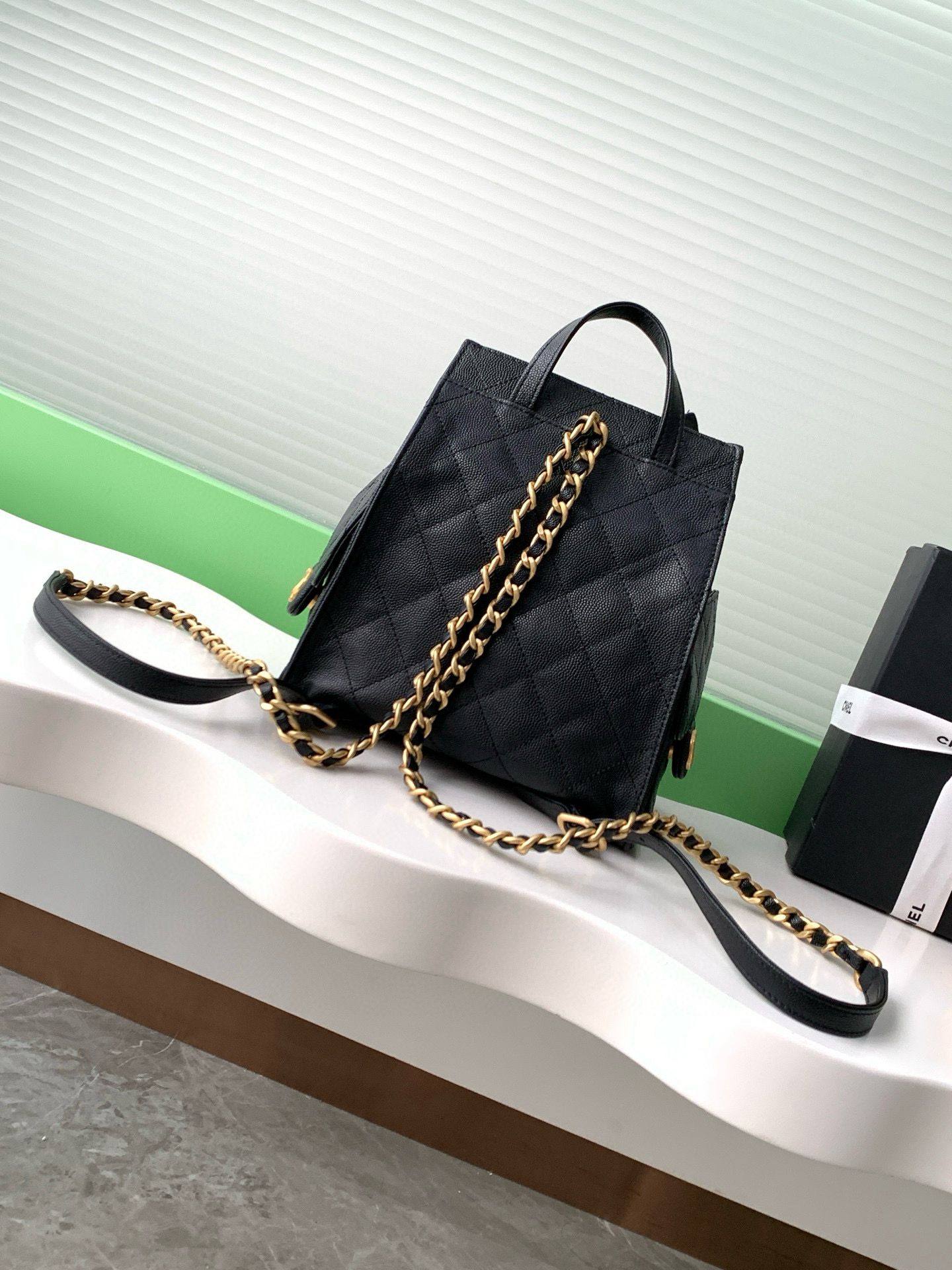 Chanel 25 Bag Original Caviar Leather Backpack AS5600 Black Chanel 25 Bag Original Caviar Leather Backpack AS5600 Black