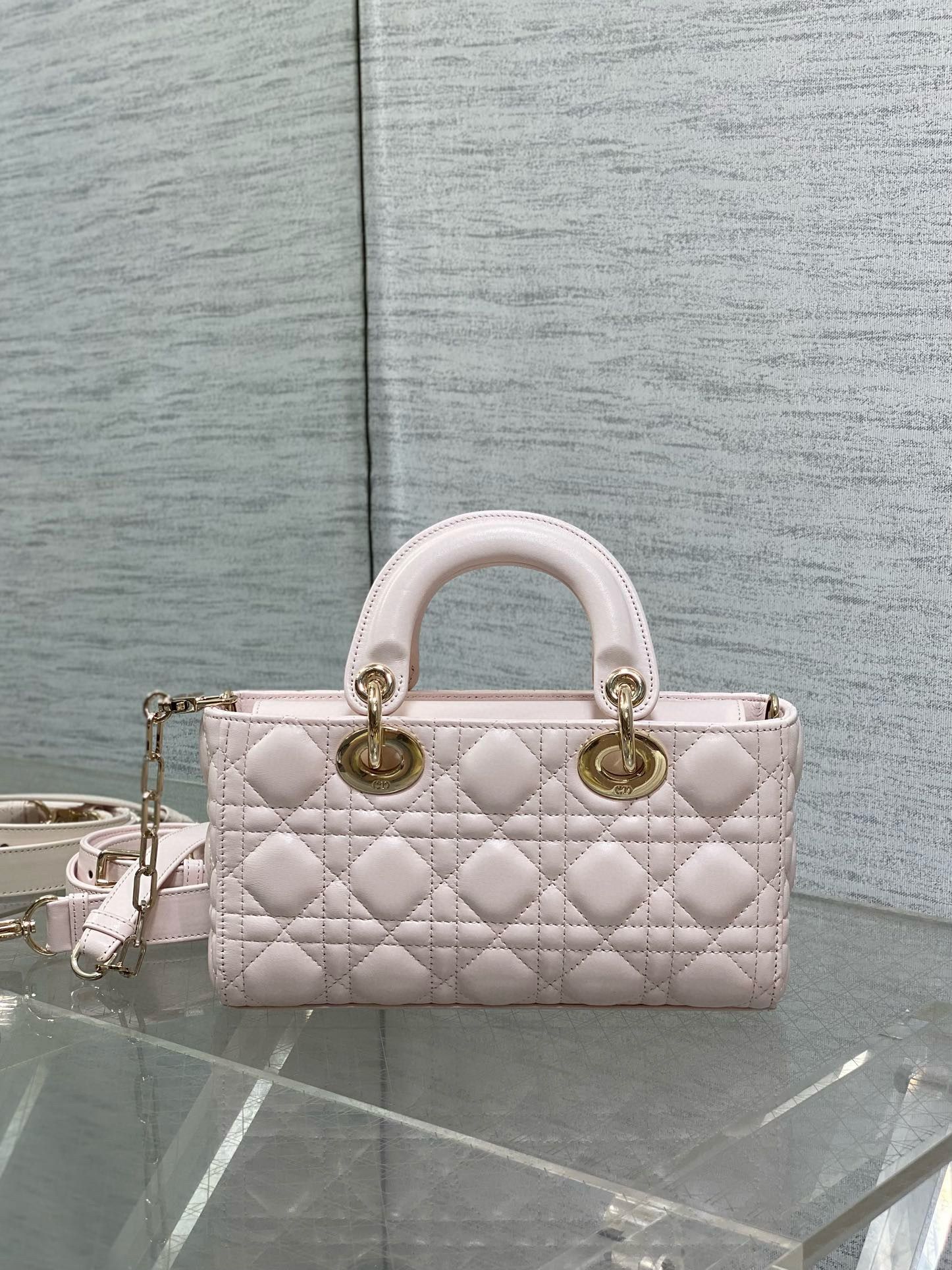 Dior Small Lady D-Joy Bag Cannage Lambskin M0613 Light Pink