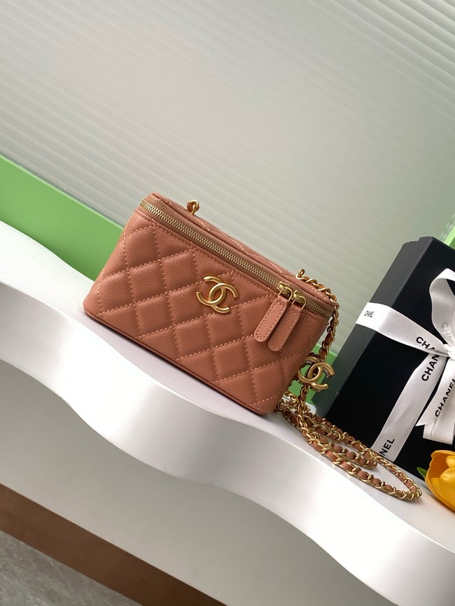 CHANEL MINI CLUTCH Grained Calfskin AP3940 brown
