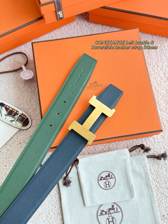 Hermes Epsom calfskin double-sided leather belt 65988