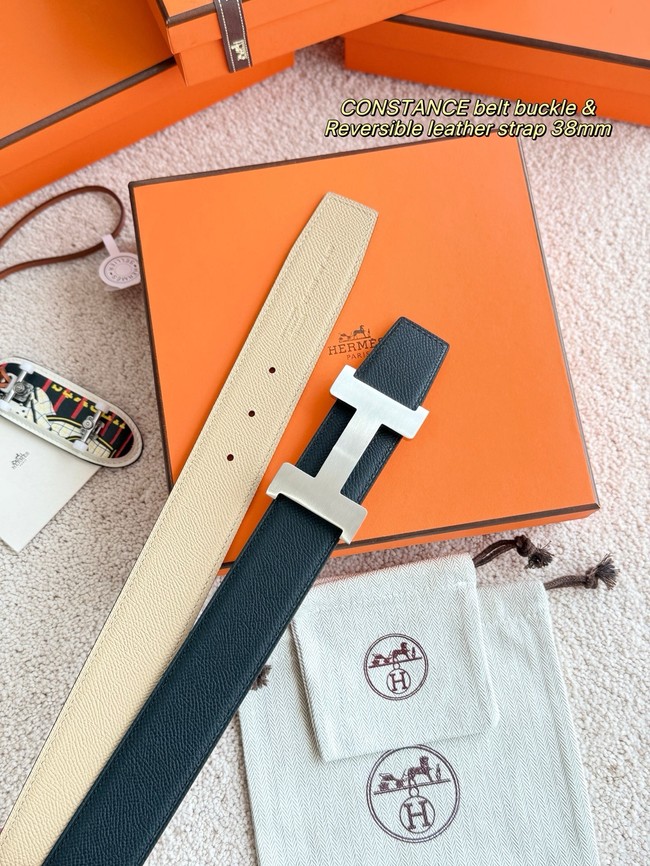 Hermes Epsom calfskin double-sided leather belt 65992