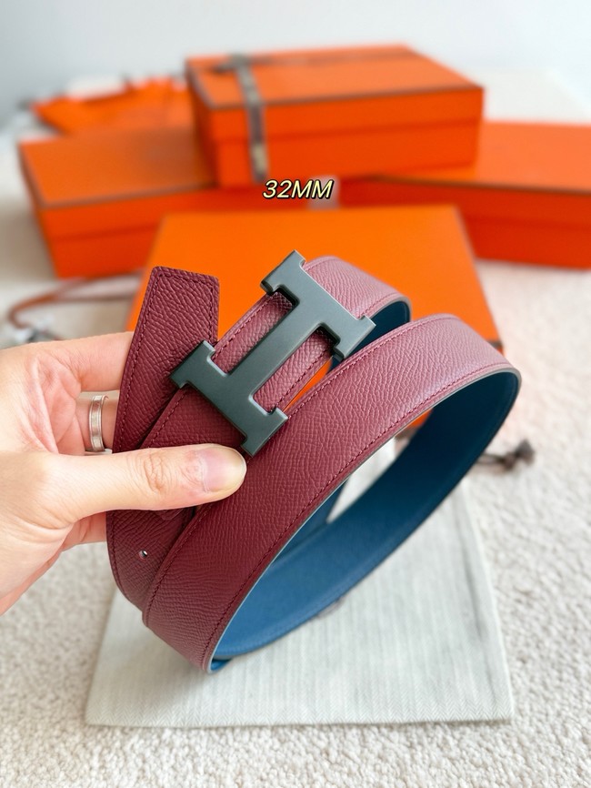 Hermes Epsom calfskin double-sided leather belt 65998