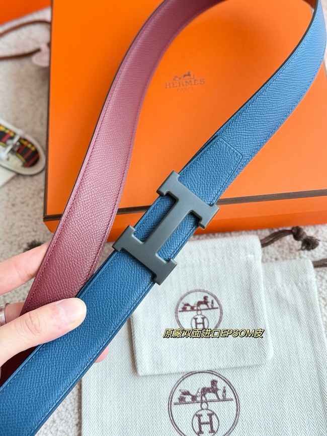 Hermes Epsom calfskin double-sided leather belt 65998