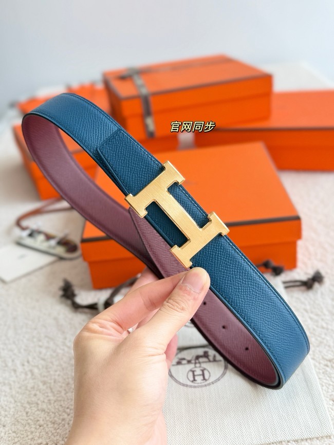 Hermes Epsom calfskin double-sided leather belt 65999