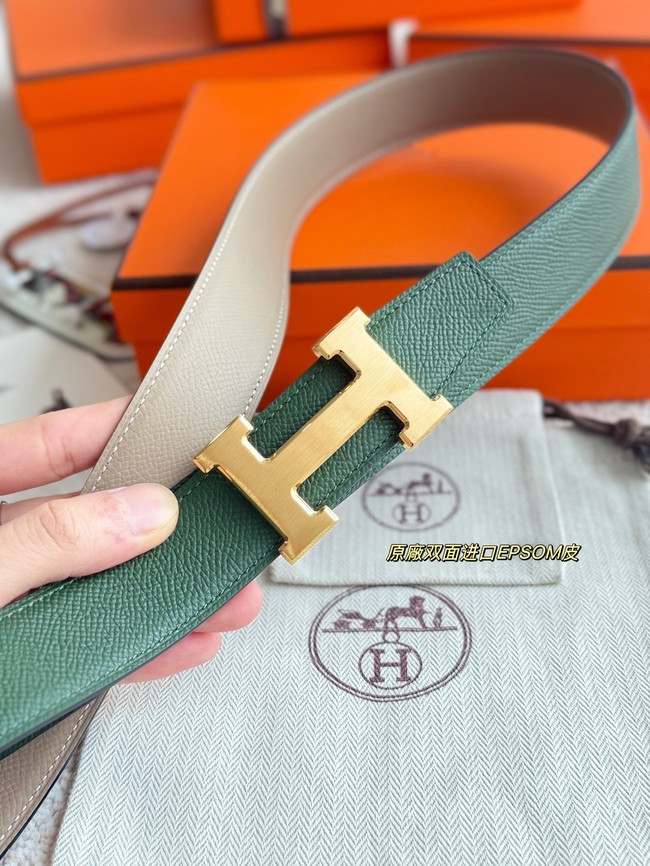 Hermes Epsom calfskin double-sided leather belt 66002