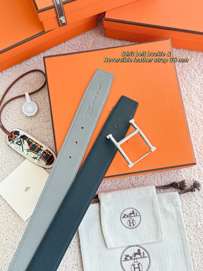 Hermes Epsom calfskin double-sided leather belt 66013