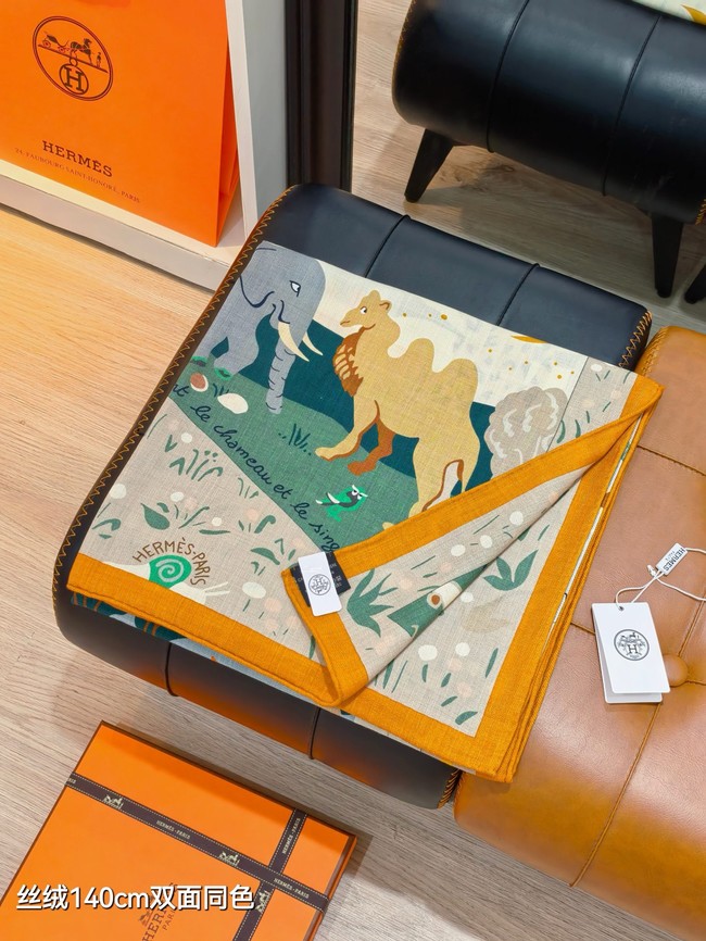 Hermes Shawl Cashmere and Silk Jacquard KY127