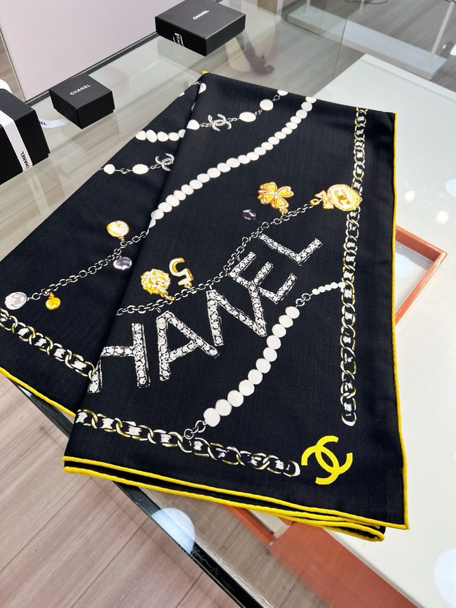 Chanel Square Scarf Silk Twill KY186