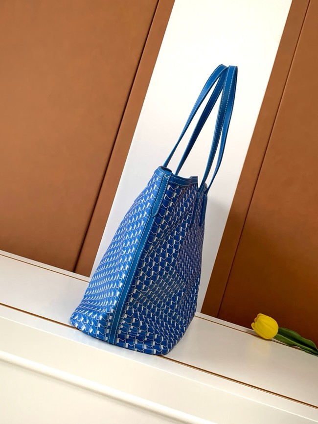 Goyard Calfskin Leather Tote Bag GM 3365 blue