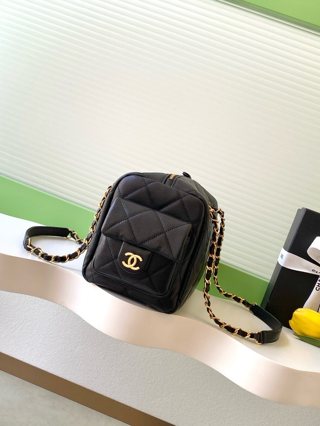 CHANEL Small Bowling Bag  Grained Calfskin AS5791 black