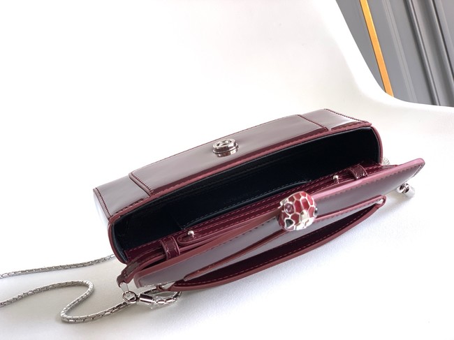 Bvlgari Serpenti Forever leather crossbody bag 289688 burgundy