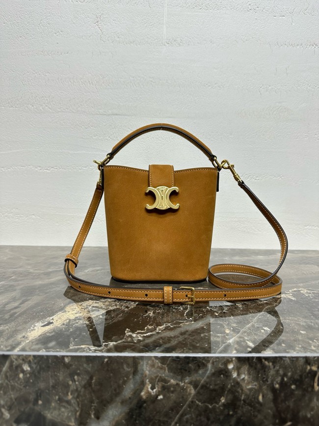 Celine MINI BUCKET LOUISE IN NUBUCK CALFSKIN 10N473 tan