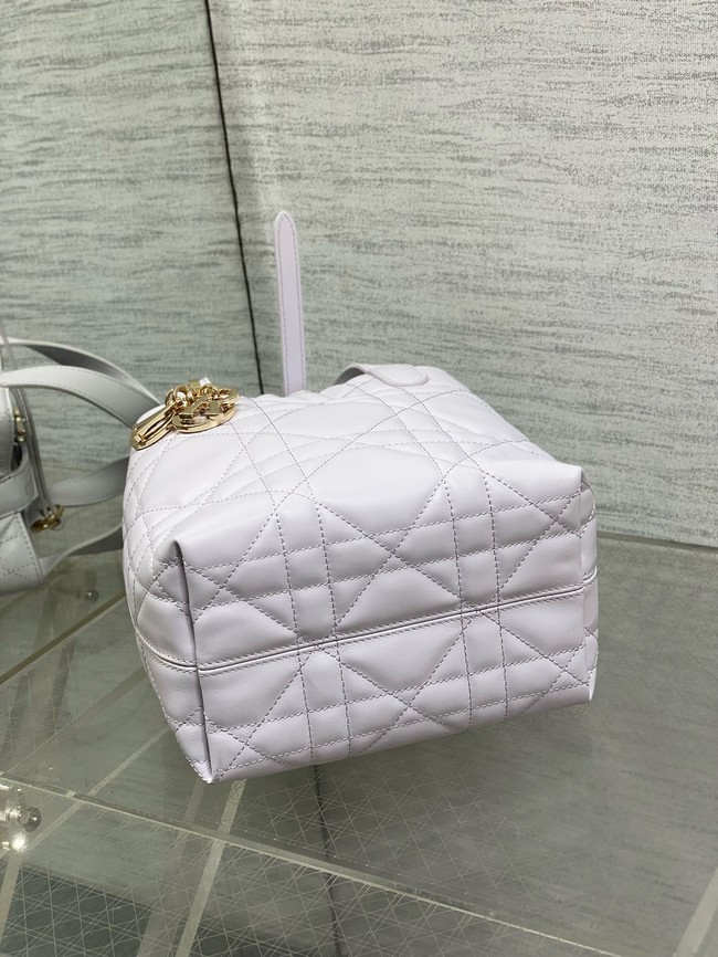 Small Dior Toujours Vertical Tote Bag Macrocannage Crinkled Calfskin M2835  purple