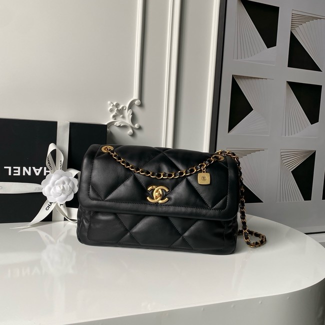 Chanel Lambskin Maxi Flapbag AS5734 black