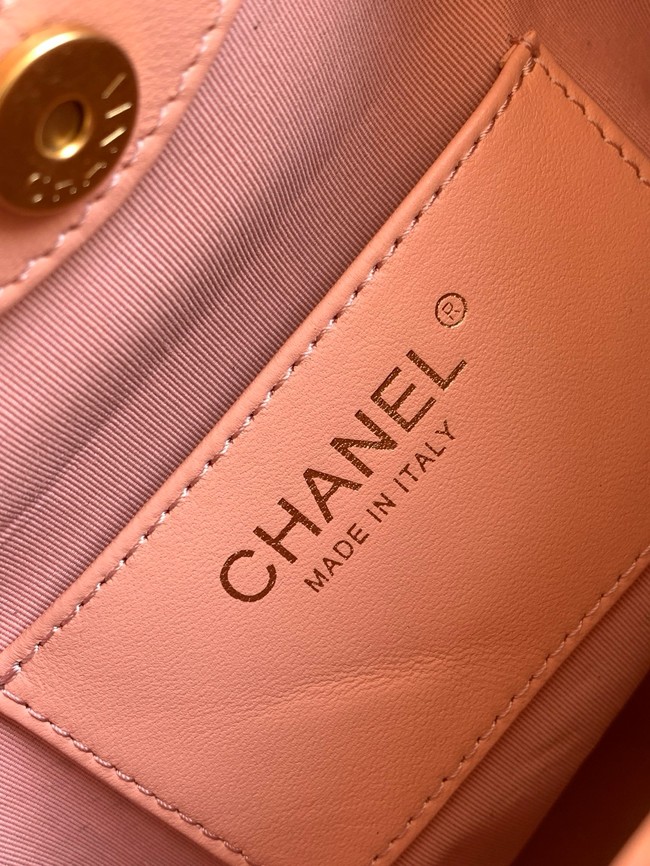 CHANEL Hobo Bag Lambskin AS6010 pink