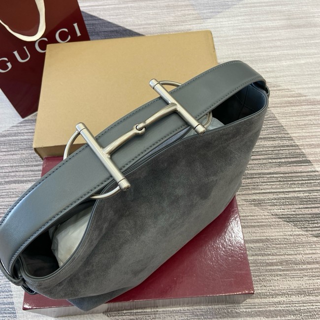 Gucci Beatrix medium tote bag suede 850926 gray