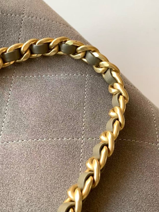 CHANEL Hobo Bag Suede Calfskin AS5970 gray