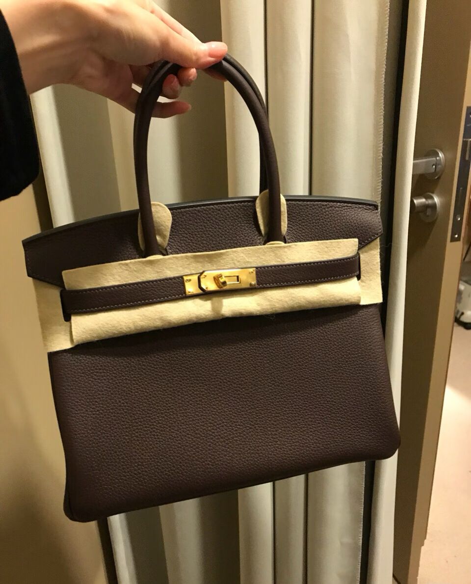 Hermes Original Togo Leather HB30O Coffee