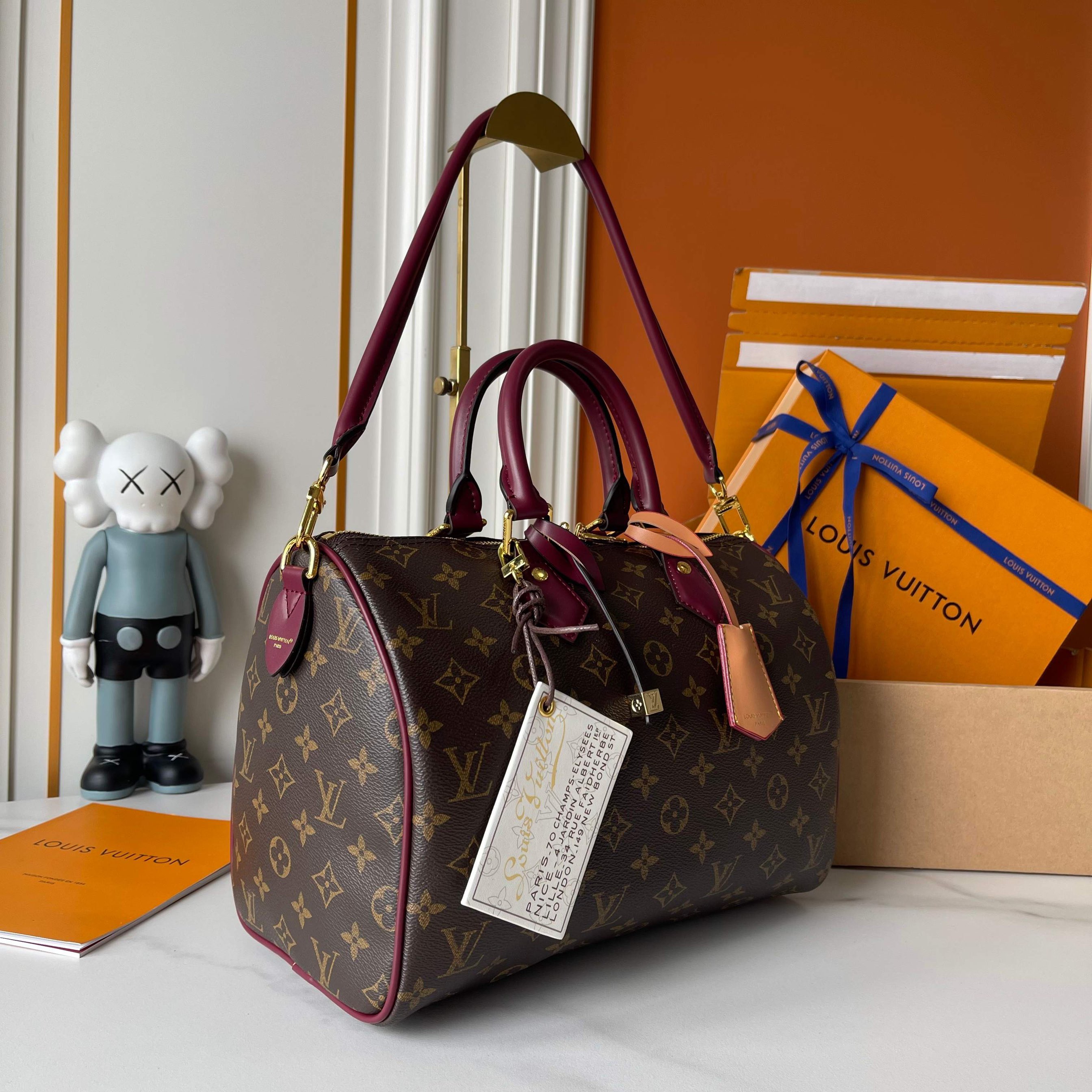 Louis Vuitton Monogram Canvas Speedy 30 Bandouliere M28379 Wine