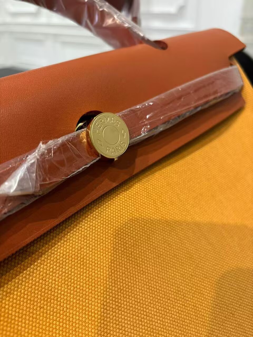 Hermes Herbag 31CM Original Canvas Leather & Calfskin 45987 Brown