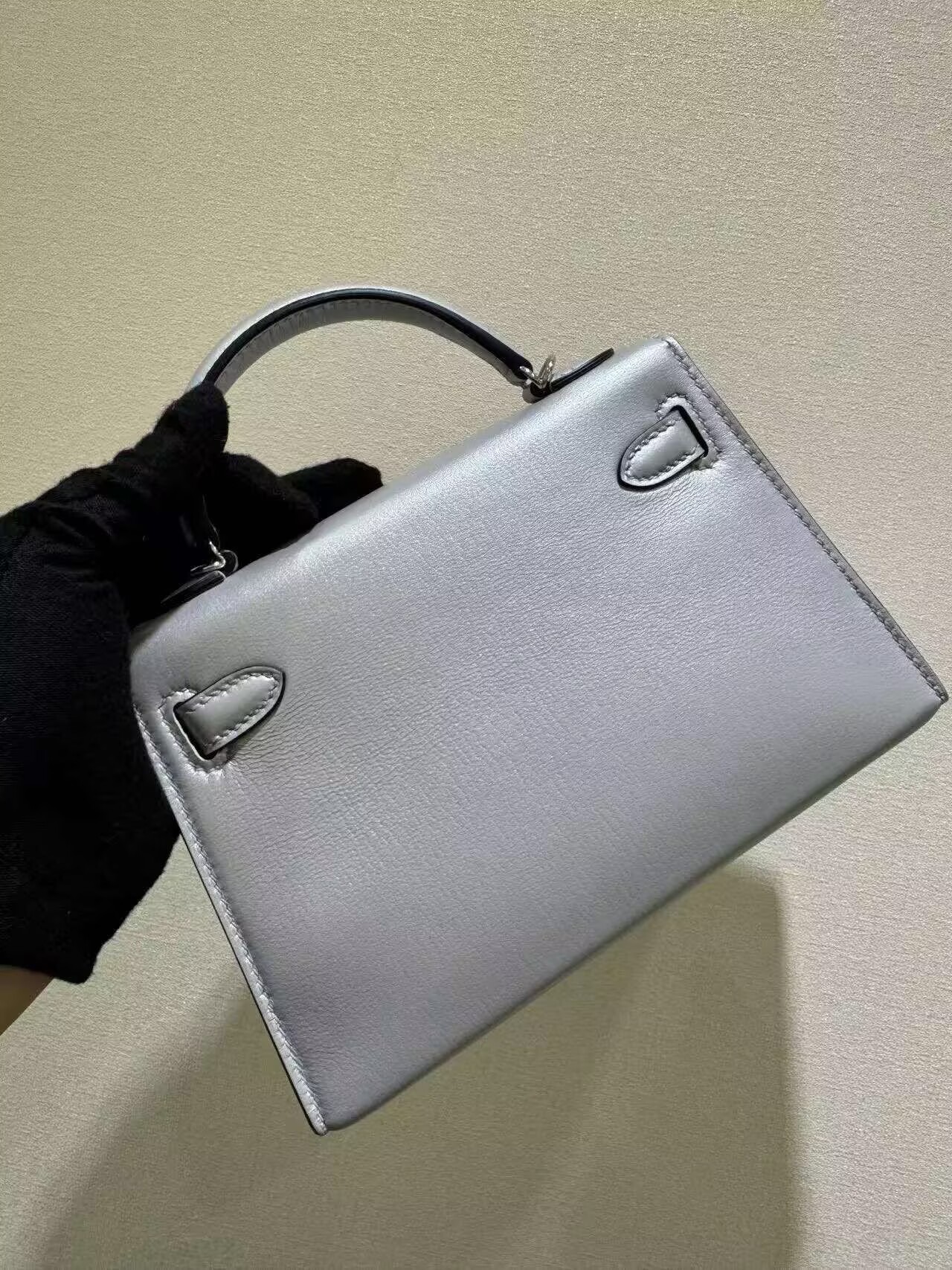 Hermes Kelly 19cm Shoulder Bags Original Swift Leather KL19 Silver Hermes Kelly 19cm Shoulder Bags Original Swift Leather KL19 Silver