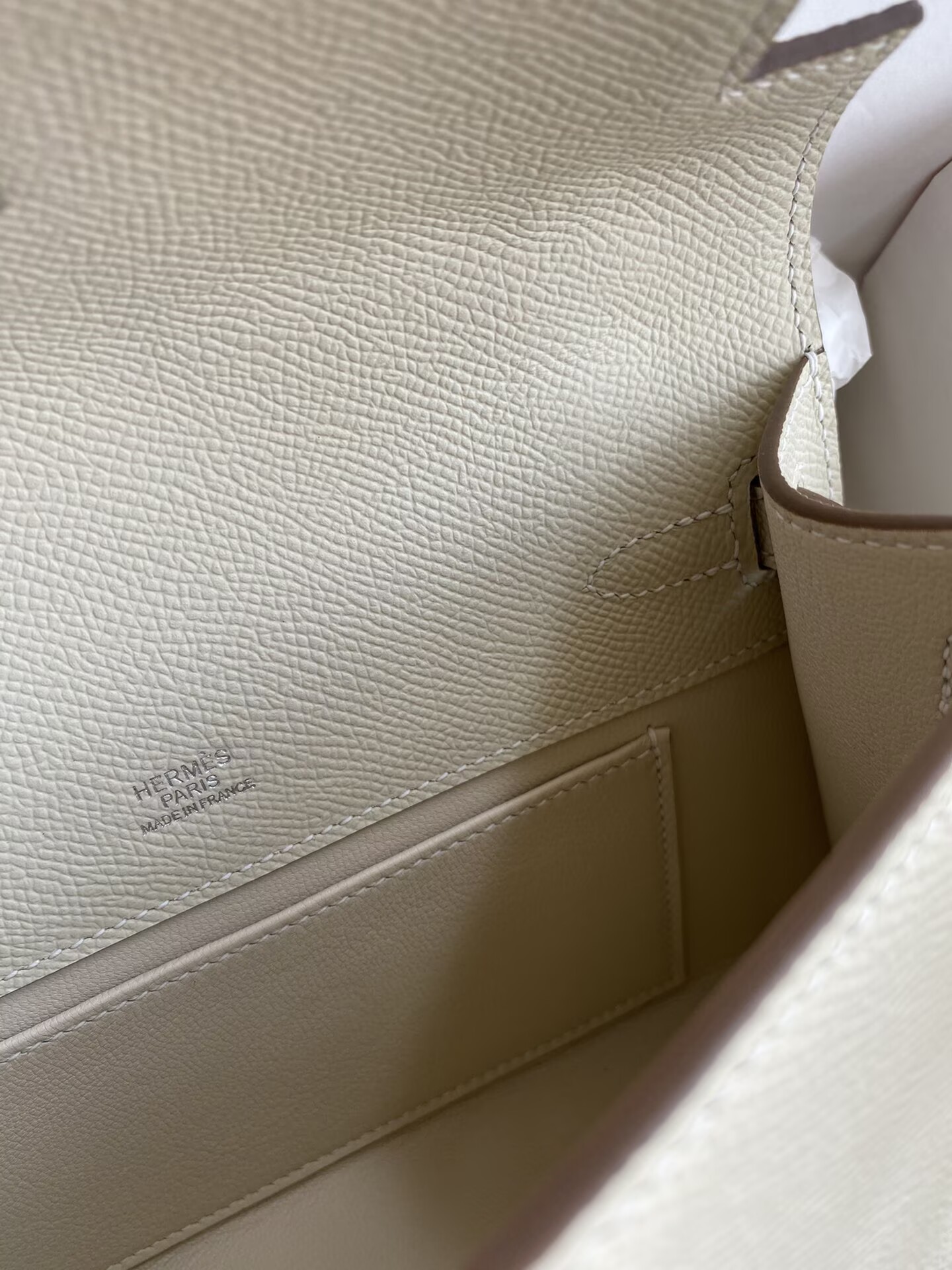 Hermes Kelly 22CM Tote Bag Original Epsom Leather KL22 Off-White Silver-Tone Hermes Kelly 22CM Tote Bag Original Epsom Leather KL22 Off-White Silver-Tone