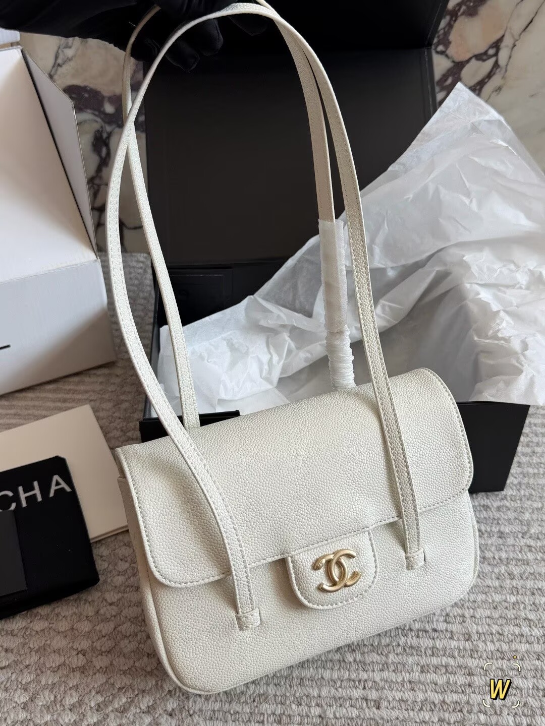 Chanel 26S Preppy Coco Top Handle Bag A53201 White Chanel 26S Preppy Coco Top Handle Bag A53201 White