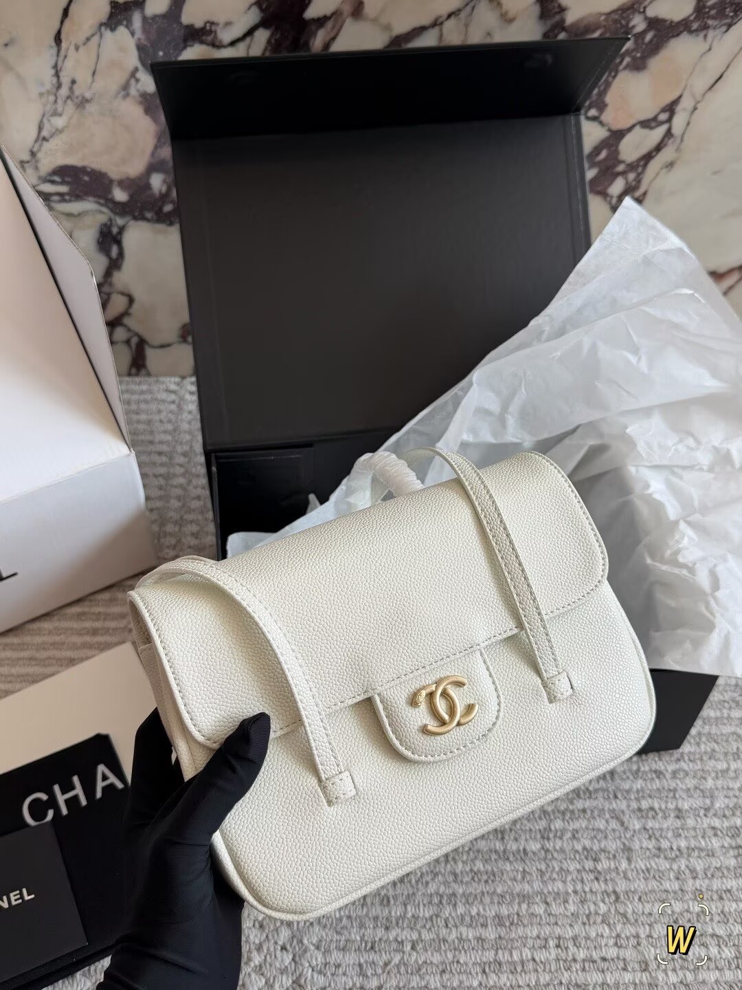 Chanel 26S Preppy Coco Top Handle Bag A53201 White Chanel 26S Preppy Coco Top Handle Bag A53201 White