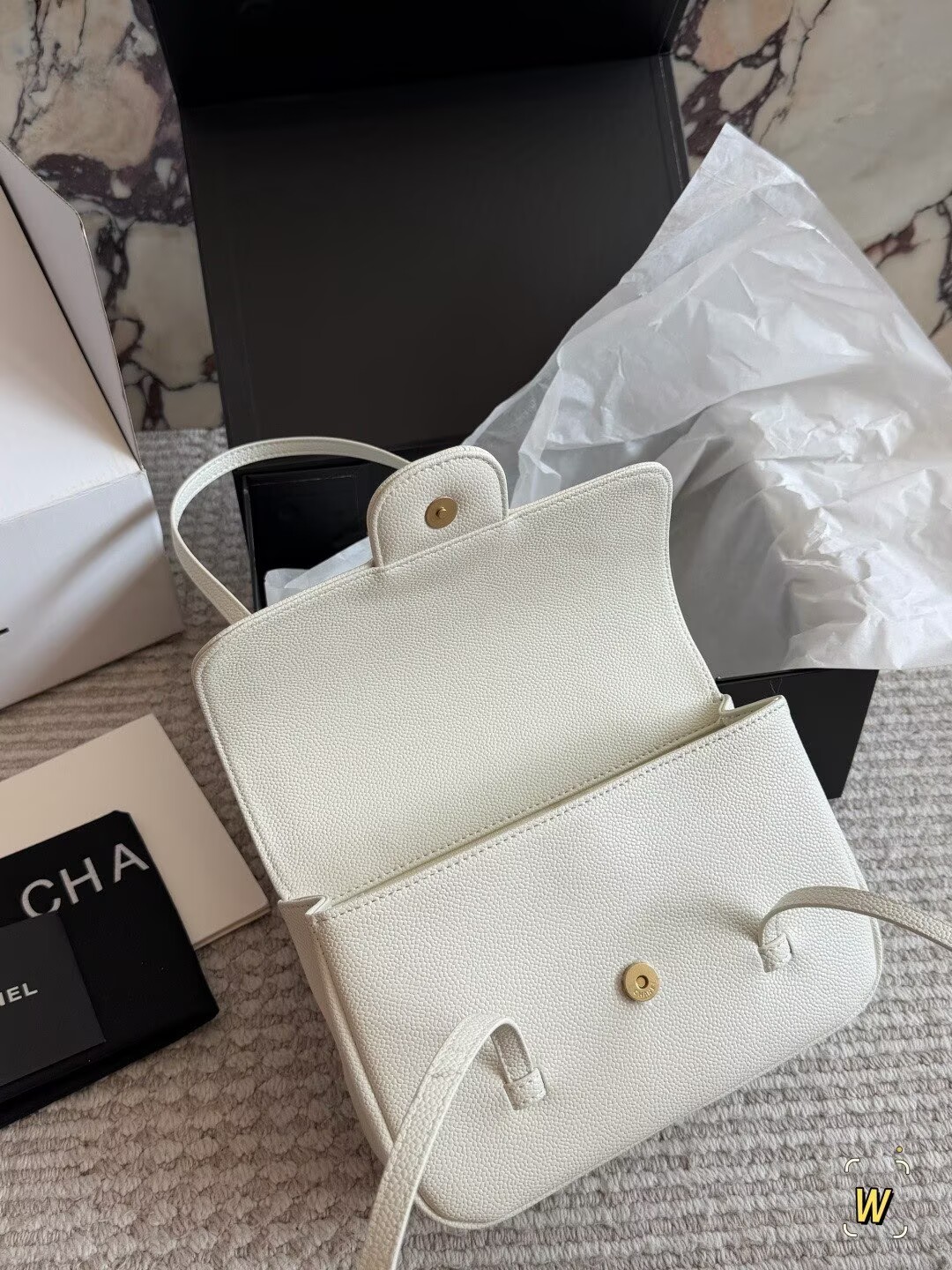 Chanel 26S Preppy Coco Top Handle Bag A53201 White Chanel 26S Preppy Coco Top Handle Bag A53201 White