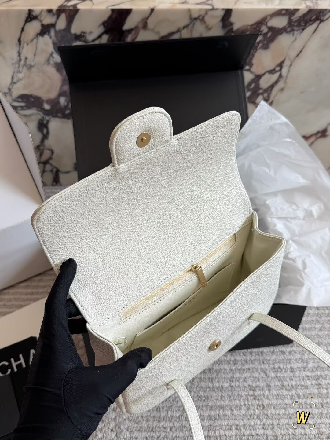 Chanel 26S Preppy Coco Top Handle Bag A53201 White Chanel 26S Preppy Coco Top Handle Bag A53201 White