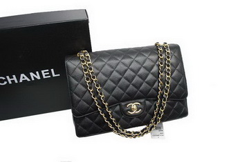 Chanel Maxi Double Flaps Bag A36098 Black Original Caviar Leather Gold Chanel Maxi Double Flaps Bag A36098 Black Original Caviar Leather Gold