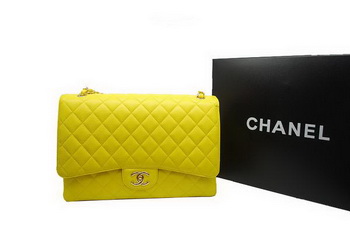 Chanel Maxi Double Flaps Bag A36098 Lemon Original Caviar Leather Gold Chanel Maxi Double Flaps Bag A36098 Lemon Original Caviar Leather Gold