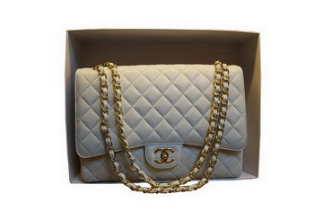 Chanel Maxi Double Flaps Bag A36098 White Original Caviar Leather Gold Chanel Maxi Double Flaps Bag A36098 White Original Caviar Leather Gold
