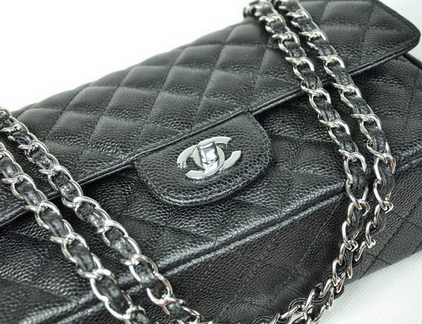Chanel 2.55 Quilted Flap Bag 1112 Black with Silver Hardware Chanel 2.55 Quilted Flap Bag 1112 Black with Silver Hardware