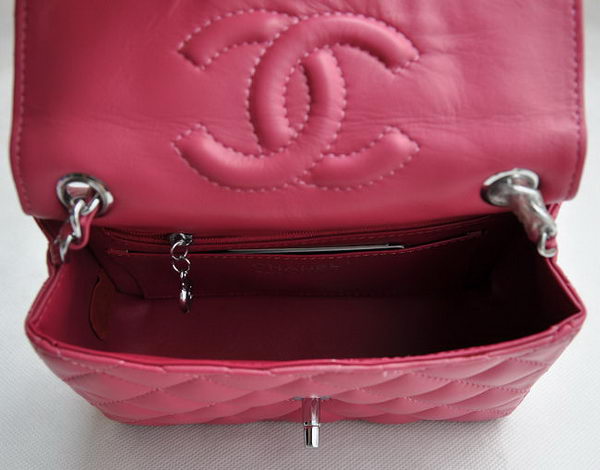 Chanel Classic Plum Red Lambskin Silver Chain Quilted Flap Bag 1115 Chanel Classic Plum Red Lambskin Silver Chain Quilted Flap Bag 1115