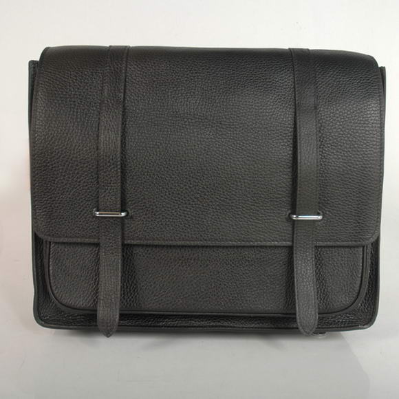 Hermes Steve 35CM Messenger Bag Clemence Leather Black Hermes Steve 35CM Messenger Bag Clemence Leather Black