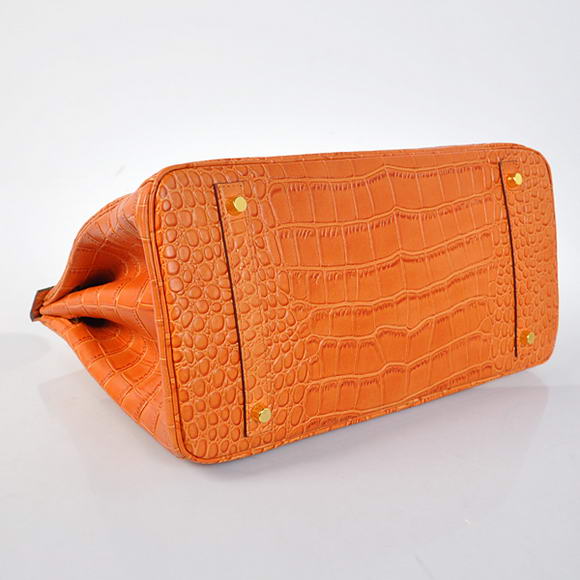 Hermes Birkin 35CM Tote Bags Crocodile Togo Leather Orange Golden Hermes Birkin 35CM Tote Bags Crocodile Togo Leather Orange Golden