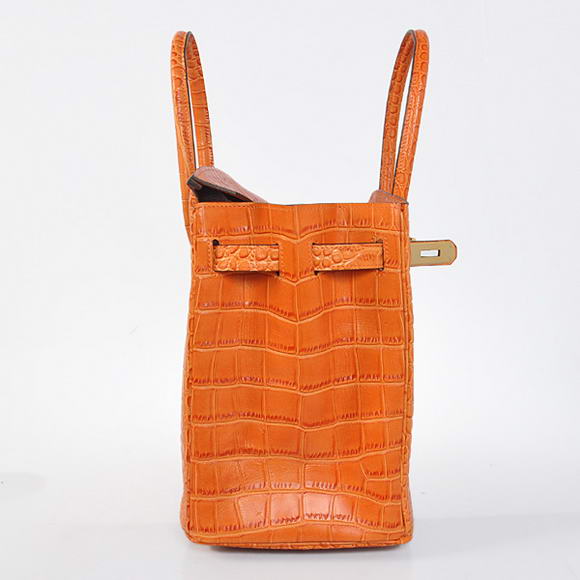 Hermes Birkin 35CM Tote Bags Crocodile Togo Leather Orange Golden Hermes Birkin 35CM Tote Bags Crocodile Togo Leather Orange Golden