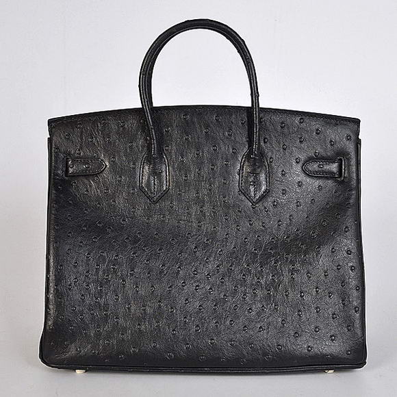 Hermes Birkin 35CM Tote Bags Ostrich Togo Leather Black Golden Hermes Birkin 35CM Tote Bags Ostrich Togo Leather Black Golden
