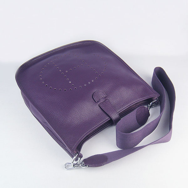 Hermes Cowhide Evelyne Messenger Bag 6309 Purple Hermes Cowhide Evelyne Messenger Bag 6309 Purple